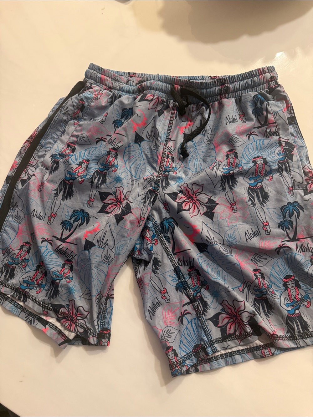 Project X Men’s Hybrid Shorts - Hula Girl Aloha Print - Size M